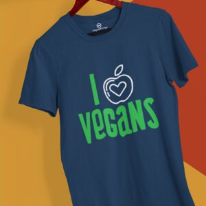 I love vegans navy blue tshirt