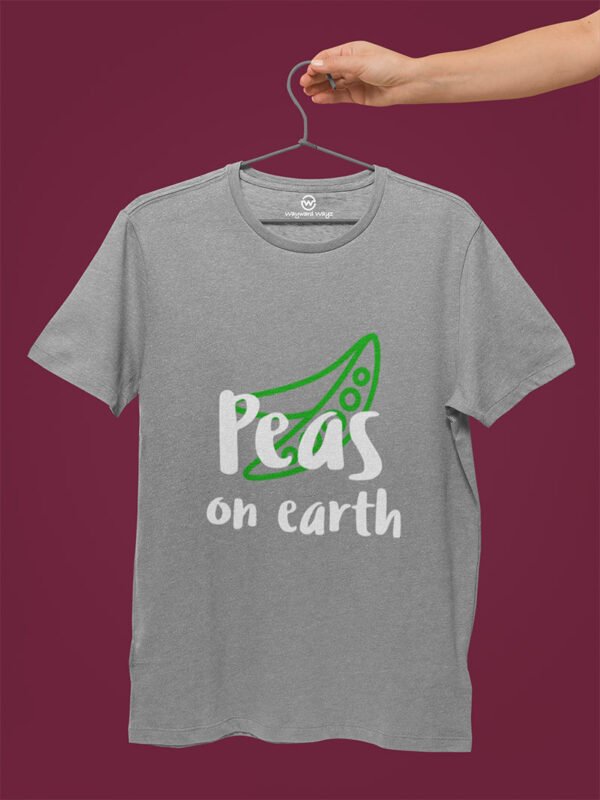 peas on earth ash grey tshirt