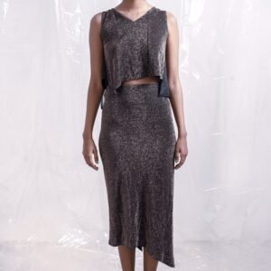 Bouclé by Tania George: Asymmetric Metallic Skirt