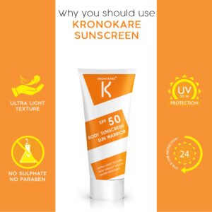 Kronokare - Body Sunscreen - SPF50 Protects From Harmful UVA & UVB Rays - Non-sticky - Pack Of 1, 30 Ml