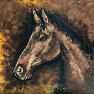 Art - Stallion  Oil on canvas; 15" x 15"