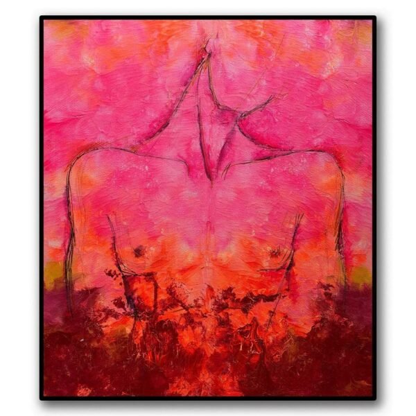 Pink. For the love in everyone. Immense in all. Acrylic on canvas; 18" x 23"