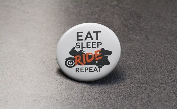 eat sleep ride repeat white badge