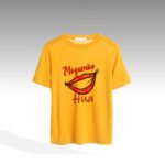 front side yellow t shirt mockup