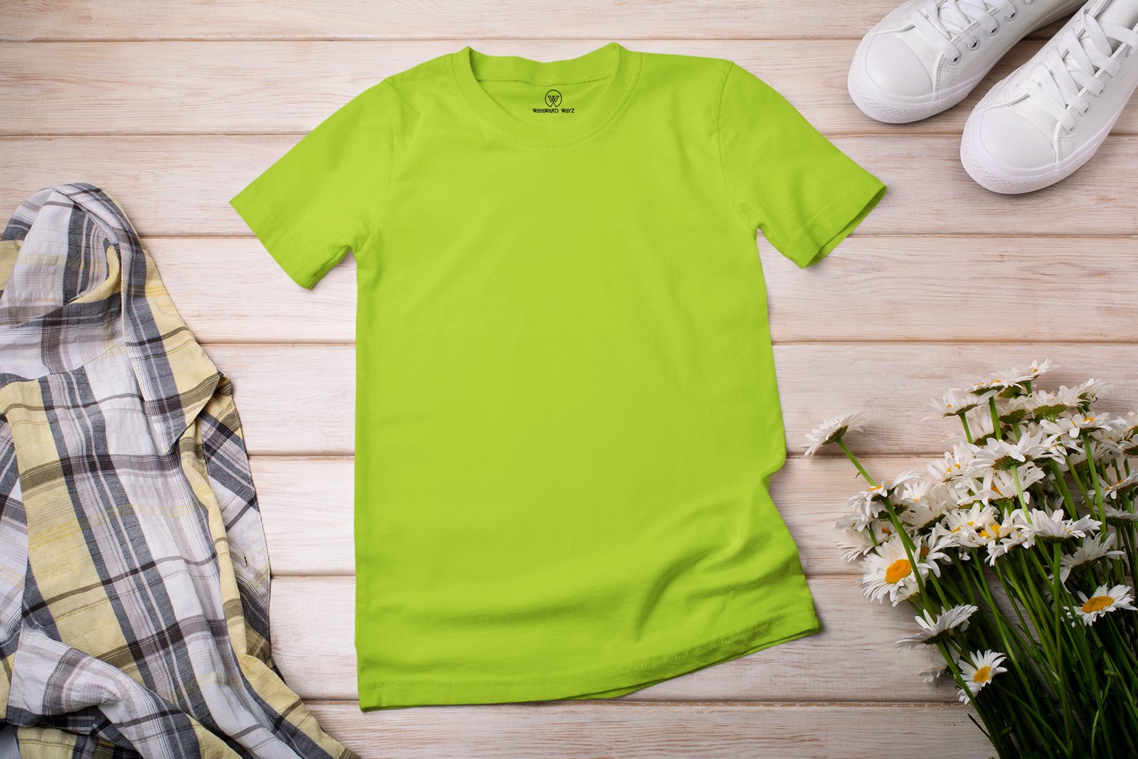 Apple Green Solid T-Shirt by Wayward Wayz Post