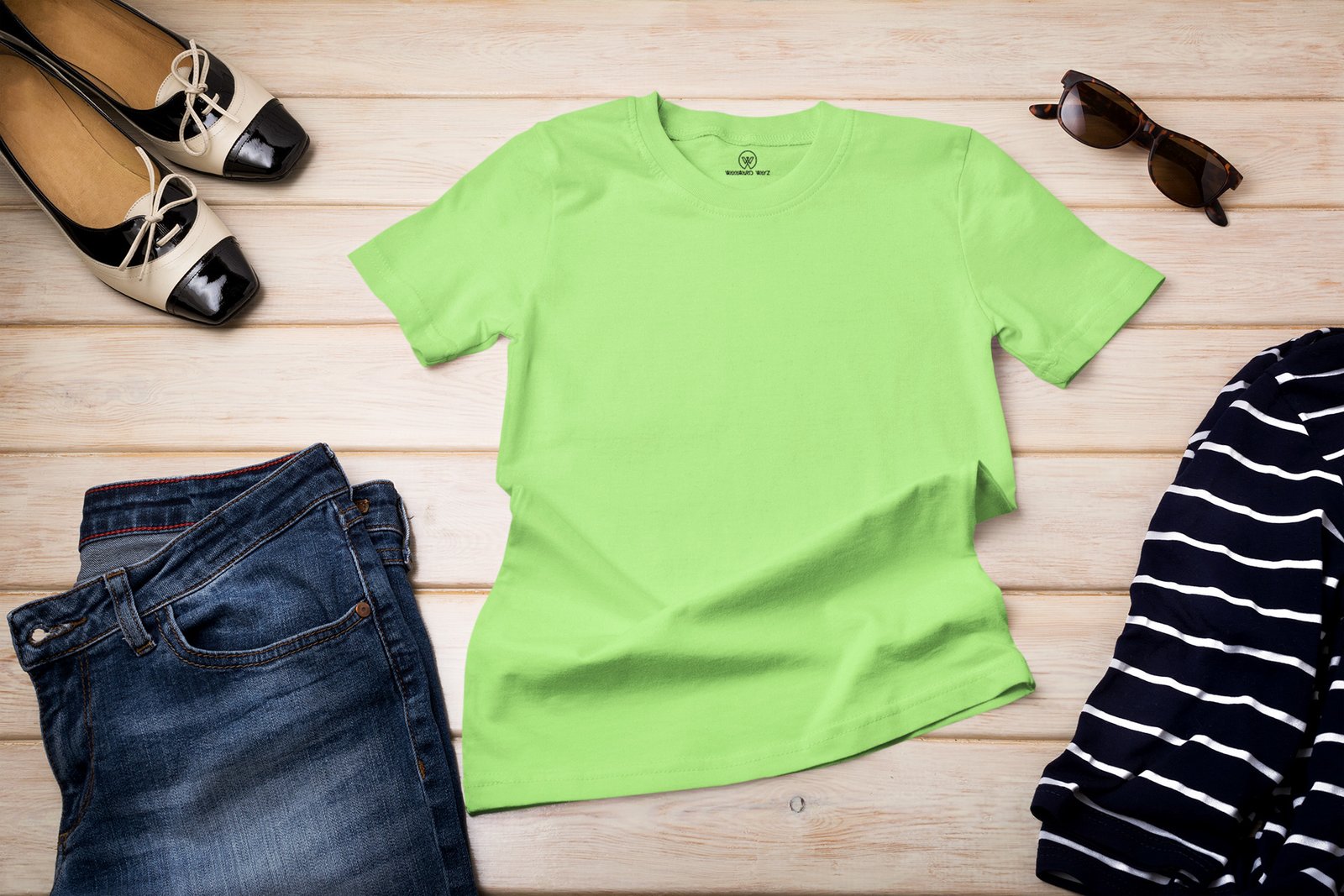Lime Green Solid T-Shirt by Wayward Wayz post