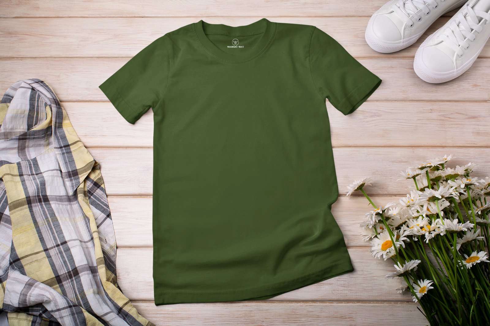 Military Green Solid T-Shirt by Wayward Wayz Post