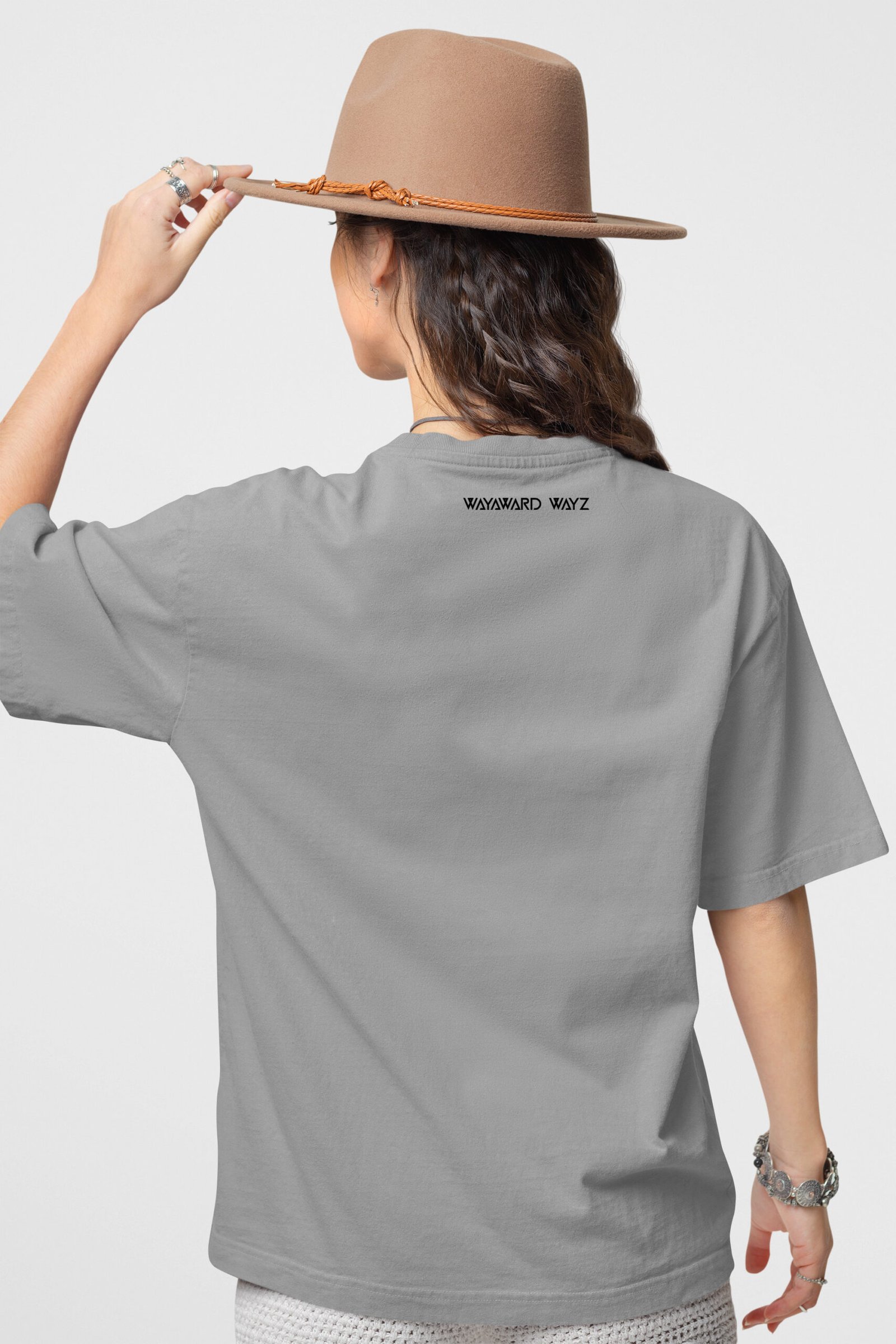 Moon Grey Solid T-Shirt by Wayward Wayz - Back