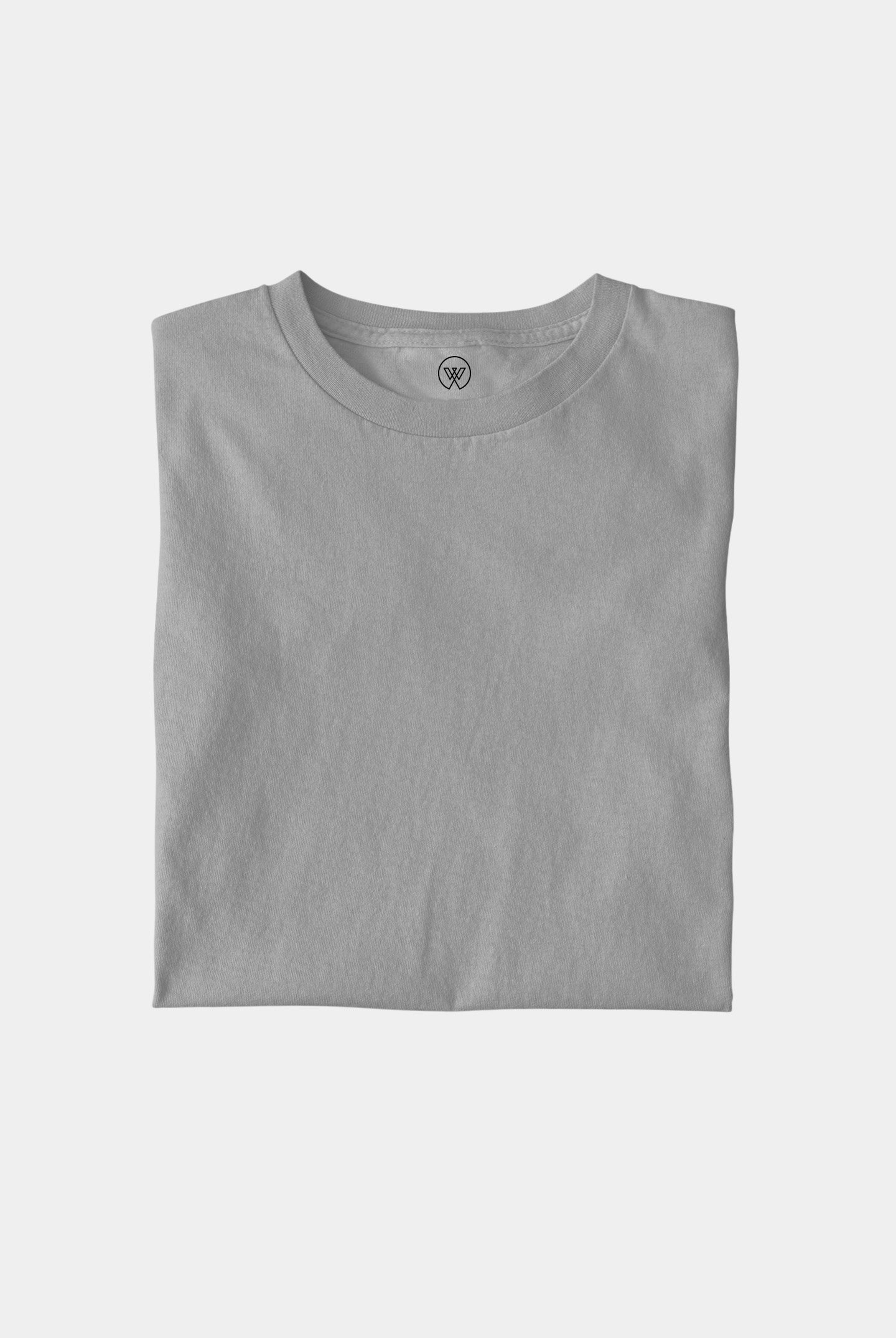 Moon Grey Solid T-Shirt by Wayward Wayz Folded
