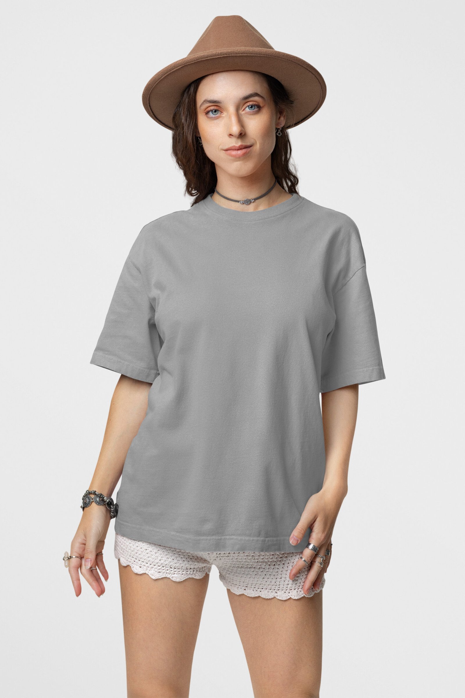 Moon Grey Solid T-Shirt by Wayward Wayz - Front