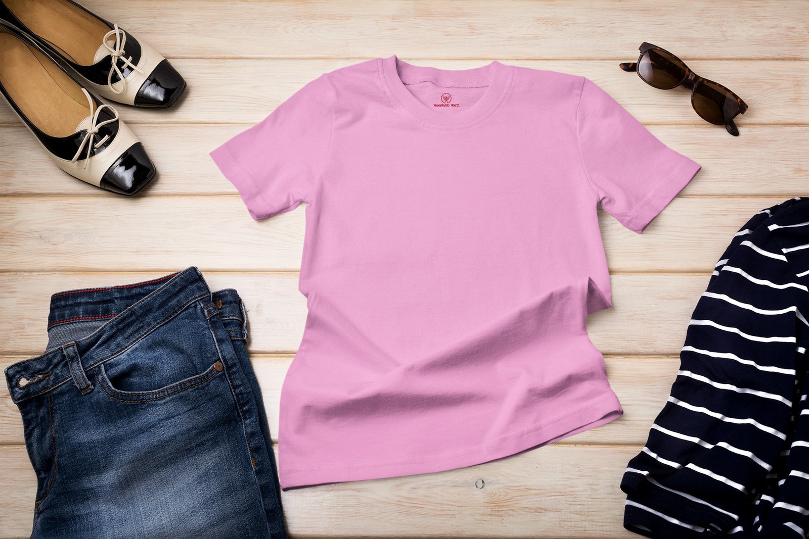 Pink Solid T-Shirt by Wayward Wayz post