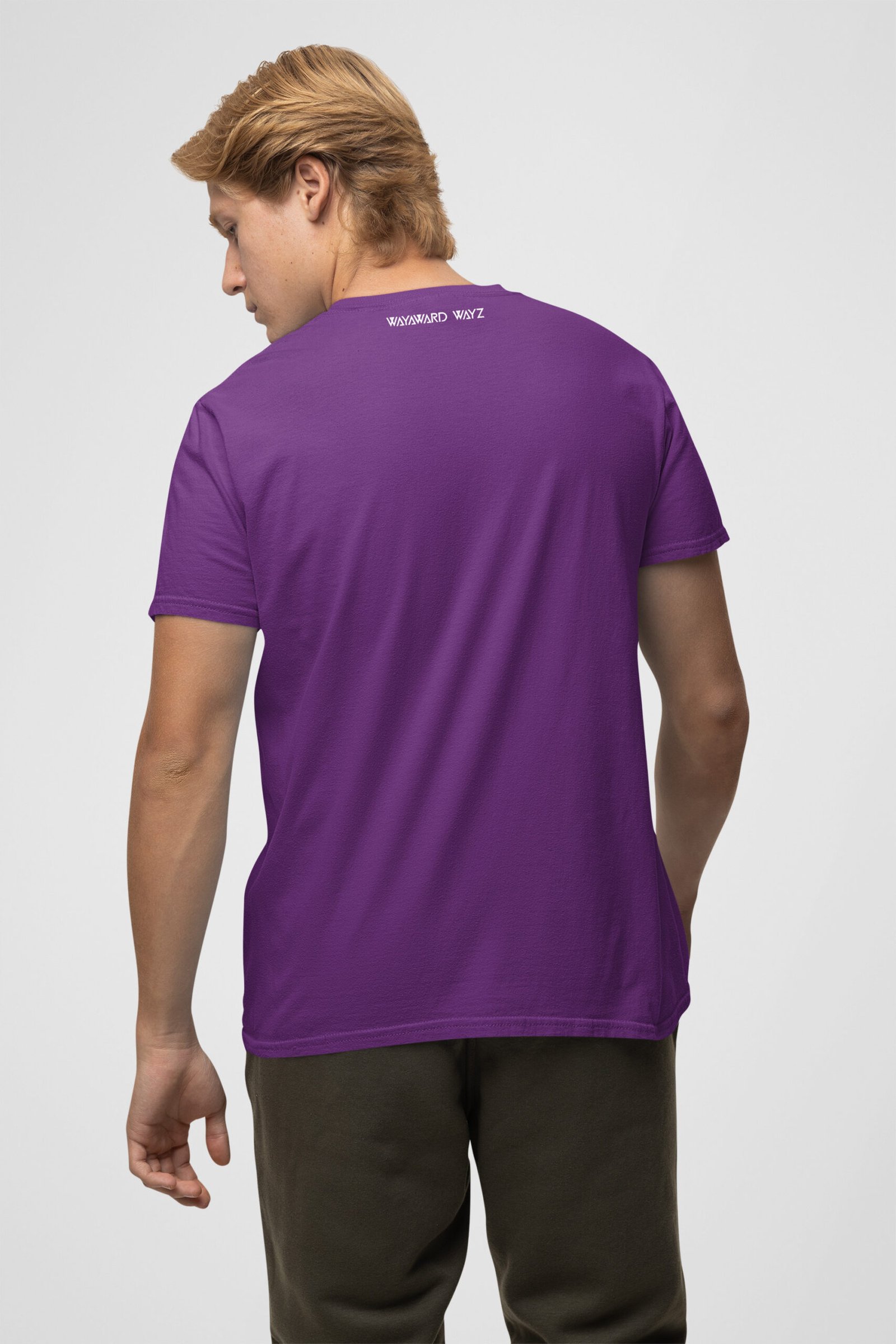 Purple Solid T-Shirt by Wayward Wayz Back Model