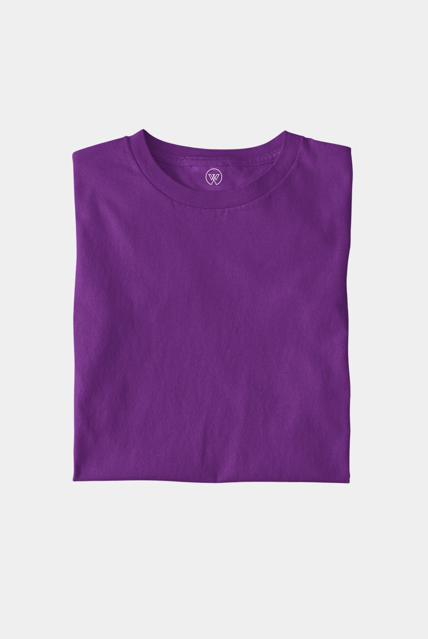Purple Solid T-Shirt by Wayward Wayz Folded