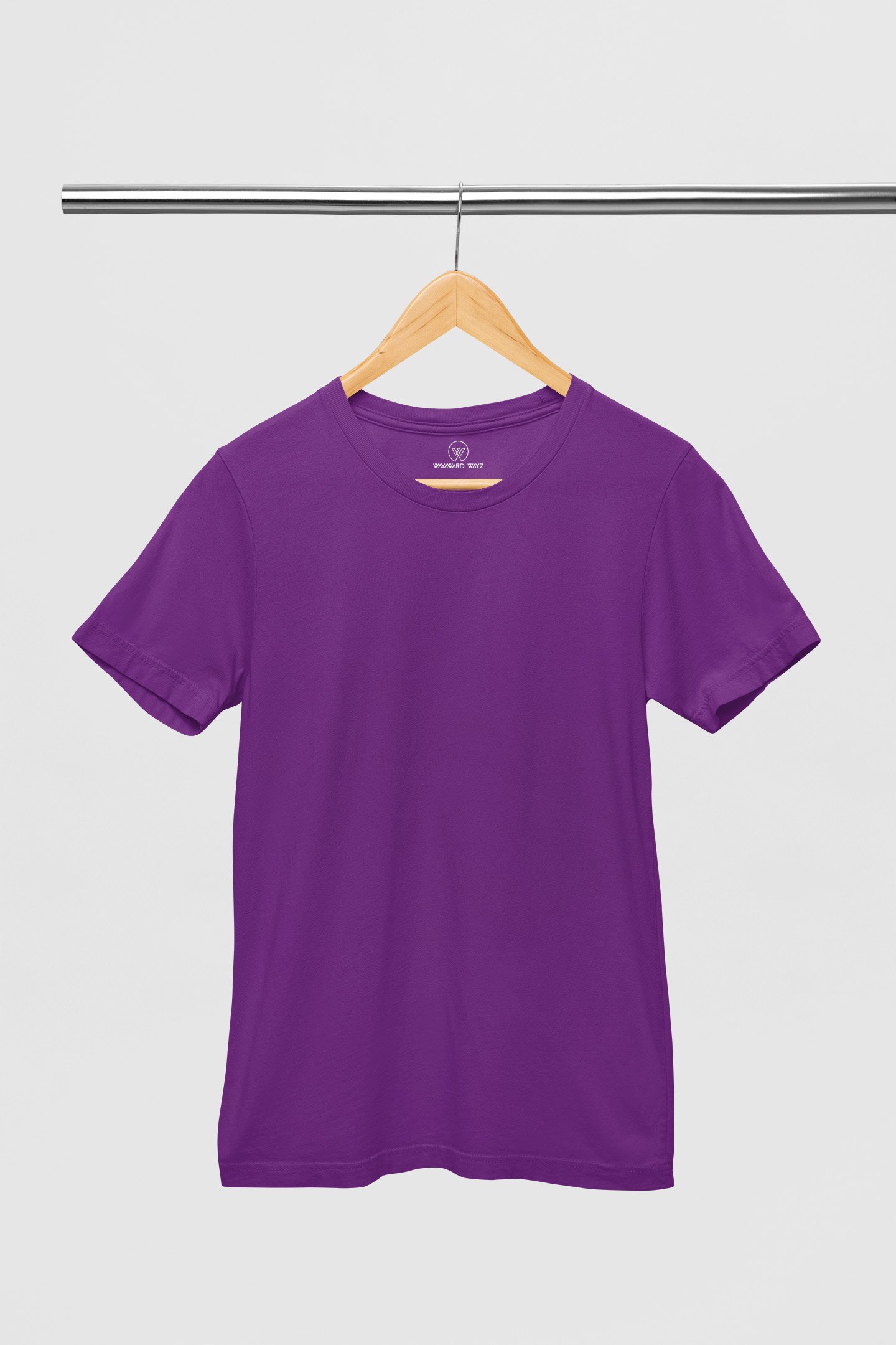 Purple Solid T-Shirt by Wayward Wayz Front