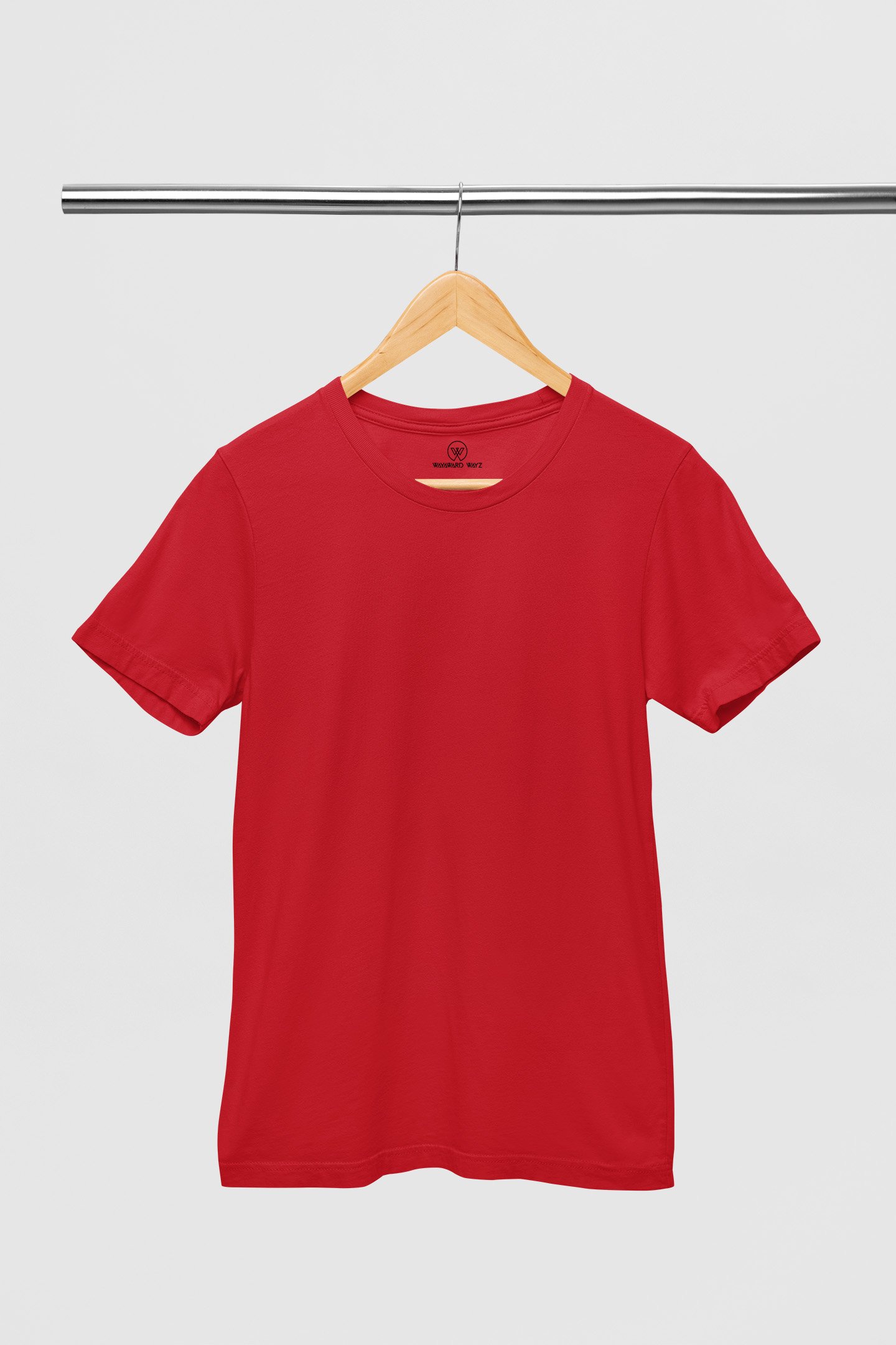 Red Solid T-Shirt by Wayward Wayz Front