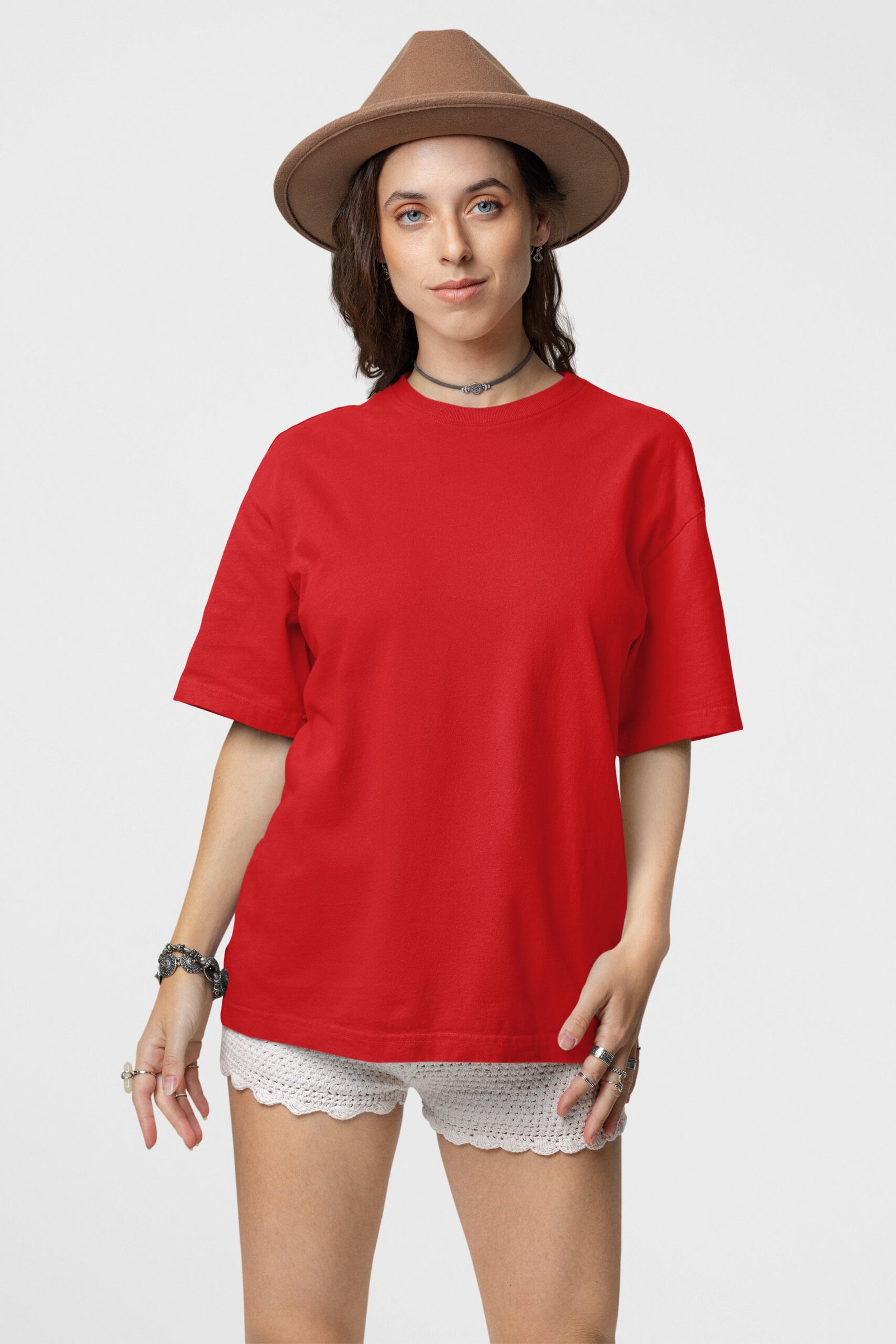 Red Solid T-Shirt by Wayward Wayz - Front