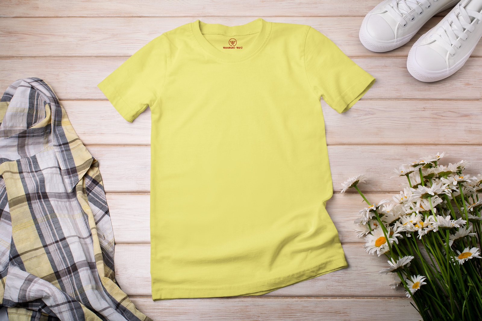 Wayward Wayz Solid T-Shirt Lemon Yellow-display