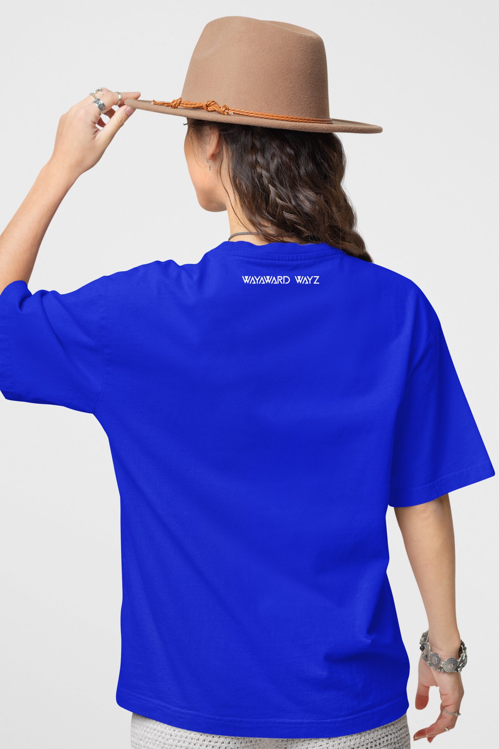 Wayward Wayz Solid T-Shirt Royal Blue-model back