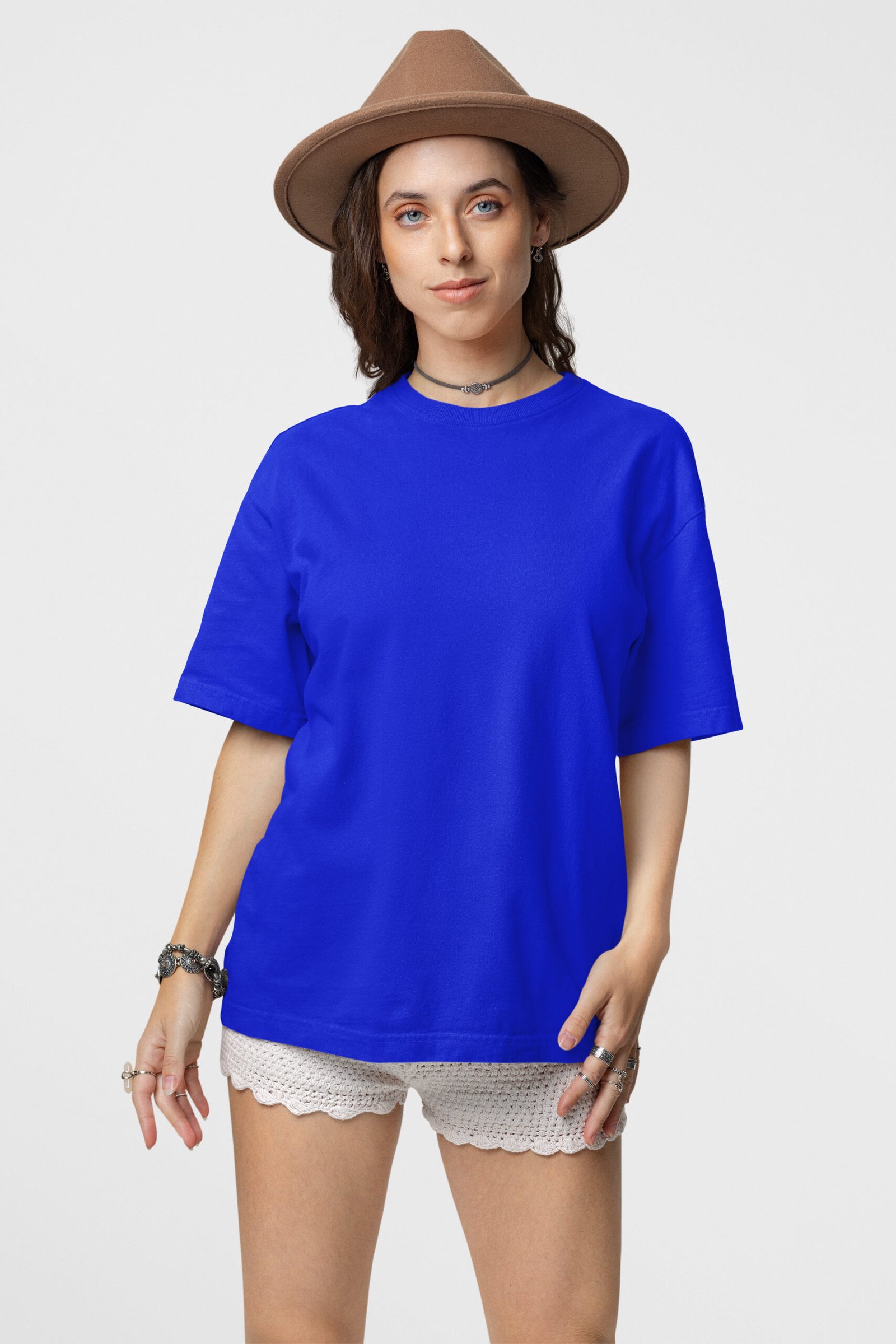 Wayward Wayz Solid T-Shirt Royal Blue-model front