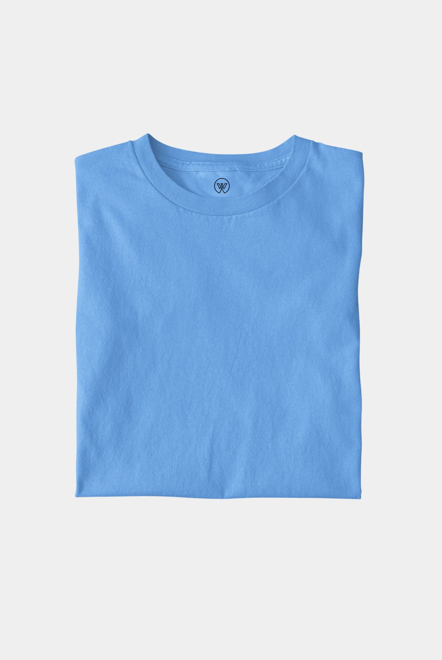 Wayward Wayz Solid T-Shirt Sky Blue-Folded