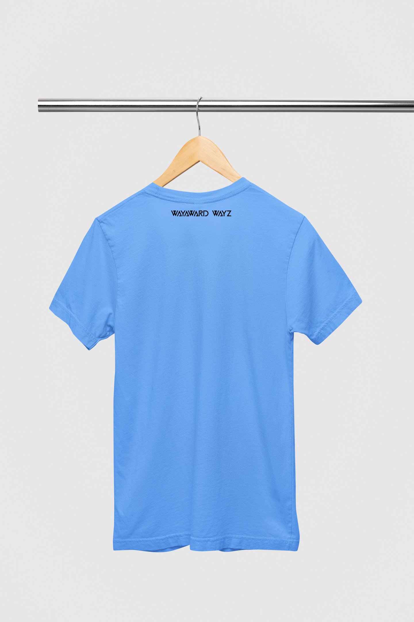 Wayward Wayz Solid T-Shirt Sky Blue-hanger back